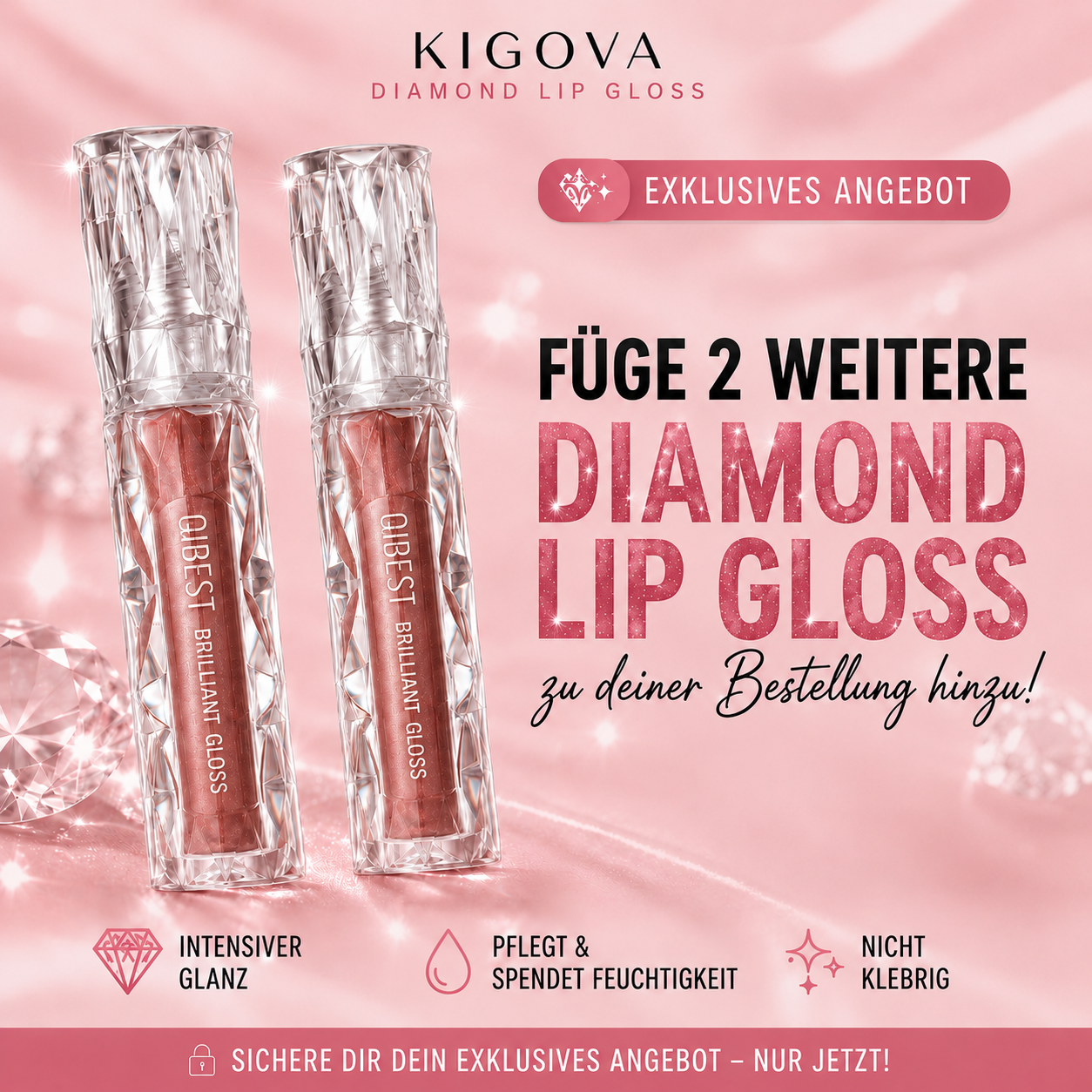 Kigova Diamond Lip Gloss – 2er Set